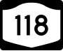 New York State Route 118 marker