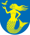 A mermaid in the coat of arms of the Päijänne Tavastia region, Finland (1997)[375]