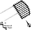 Plan des Sette Sale, d'après un plan des thermes, par Piranèse, 1756.