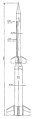 Diagram with Sonda III rocket dimensions