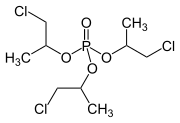 Structuurformule van tris(1-chloor-2-propyl)fosfaat