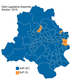 2015 Delhi election map