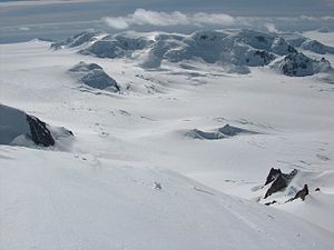 Blick auf den oberen Gletscherabschnitt