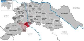 Poziția Melbeck pe harta districtului Lüneburg