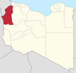 Die Lage von Nalut in Libyen