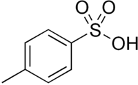 Structuurformule van p-tolueensulfonzuur