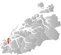 Kart som viser Ulstein kommune.