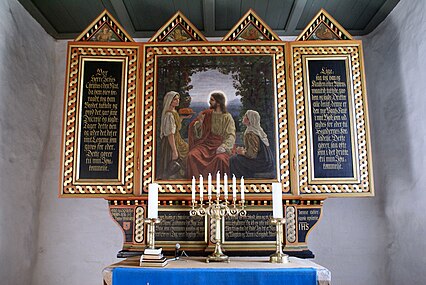 Skallerup Kirke, altertavle, 1913-14[5] (Jesus hos Martha og Maria)