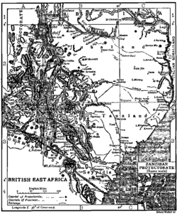 Peta Afrika Timur Britania tahun 1911