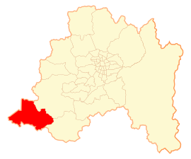 Lage der Gemeinde in der Metropolregion Santiago