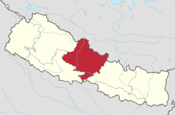 Gandaki ilinin Nepal'deki konumu