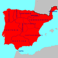 Image 16Visigothic Hispania and its regional divisions in 700, prior to the Muslim conquest (from History of Spain)