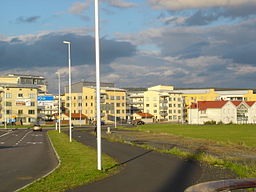 Några nya hus på Kålgården sett från Munksjöbron