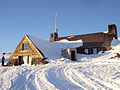 Silcox Hut near the top of the Magic Mile sometimes provides hearty lunches and overnight accommodation for small groups