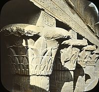 Lantern Slide Collection: Views, Objects: Egypt - Columns in Temple of Esneh., n.d., Brooklyn Museum Archives