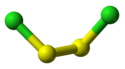 Ball and stick model of disulfur dichloride