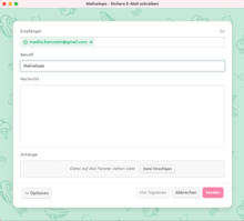 Mailvelope Editor zum Schreiben sicherer E-Mails