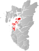 Staðseting av kommununi í fylkinum