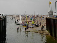 The beach on a busy Bank Holiday