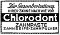 Chlorodont-Werbung von 1949 aus einer Zeitung