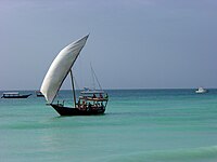 Une boutre navigant près de Dar es Salham, en Tanzanie.