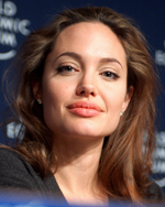 Angelina Jolie au Forum économique mondial, à Davos (Suisse), en 2005