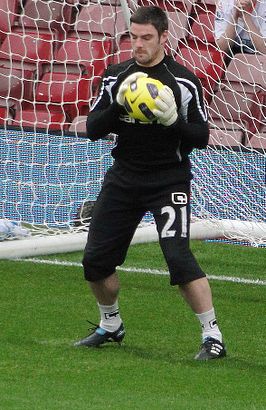 Gilks in 2010 als speler van Blackpool