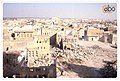 An aerial view of the houses of Qatif Castle during its demolition.