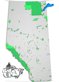 Location and extent of parks in Alberta