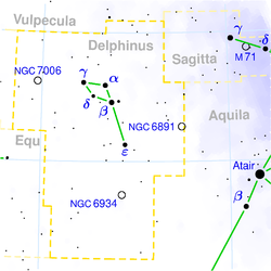 Mapa súhvezdia Delphinus