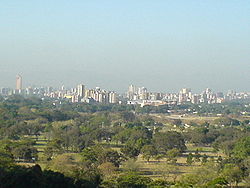 Skyline of Maracay, shire town of the Girardot Municipality.