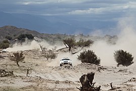 Le letton Māris Saukāns chevauchant dans le fesh-fesh (sorte de sable mou).