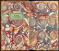 Endpaper with marbled paper from a book bound in France around 1735