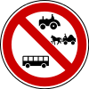 No buses, tractors and animal-drawn vehicles