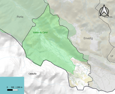 Carte de la ZNIEFF de type 1 sur la commune.