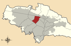 Location of the locality in the city of Bogotá