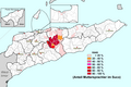 Anteil von Idaté-Muttersprachlern in den Sucos Osttimors.