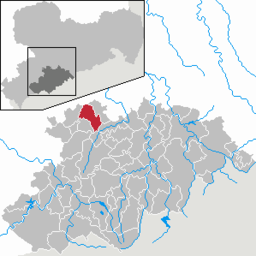 Läget för kommunen Jahnsdorf/Erzgeb. i Erzgebirgskreis