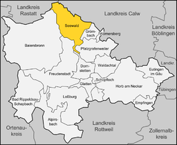 Läget för Seewald i Landkreis Freudenstadt