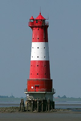 De vuurtoren Arngast bij Wilhelmshaven aan de Jade