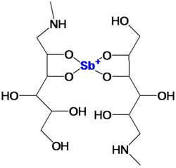 Strukturformel von N-Methylglucaminantimonat