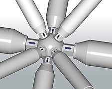 Computergrafik eines Mero-Raum­fachwerk­knotens