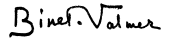 Signature de Binet-Valmer