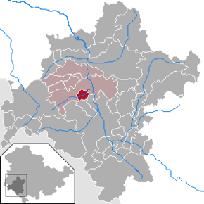 Poziția Mehmels pe harta districtului Schmalkalden-Meiningen