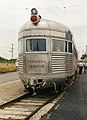 The observation car on the Nebraska Zephyr at the Illinois Railway Museum in Union, Illinois, showing a rectangular drumhead.