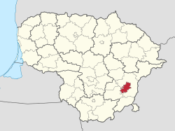 Location of Vilnius