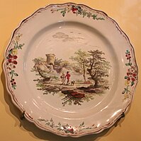 Plate with rural scene