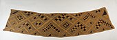 Cloth; raffia; 20.3 x 85.7 cm (8 x 333⁄4 in.); Brooklyn Museum. In Kuba culture, men are responsible for raffia palm cultivation and the weaving of raffia cloth.[69] Several types of raffia cloth are produced for different purposes, the most common form of which is a plain woven cloth that is used as the foundation for decorated textile production