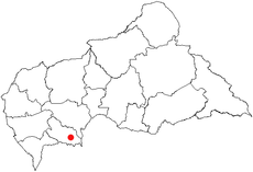 Location of Mbaïki in the Central African Republic