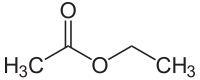 Structuurformule van ethylacetaat